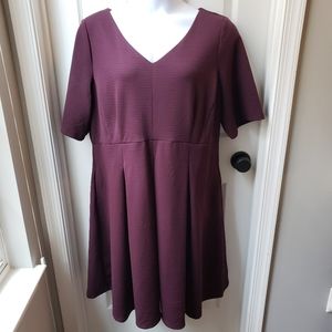 Burgundy Fit & Flare Dress